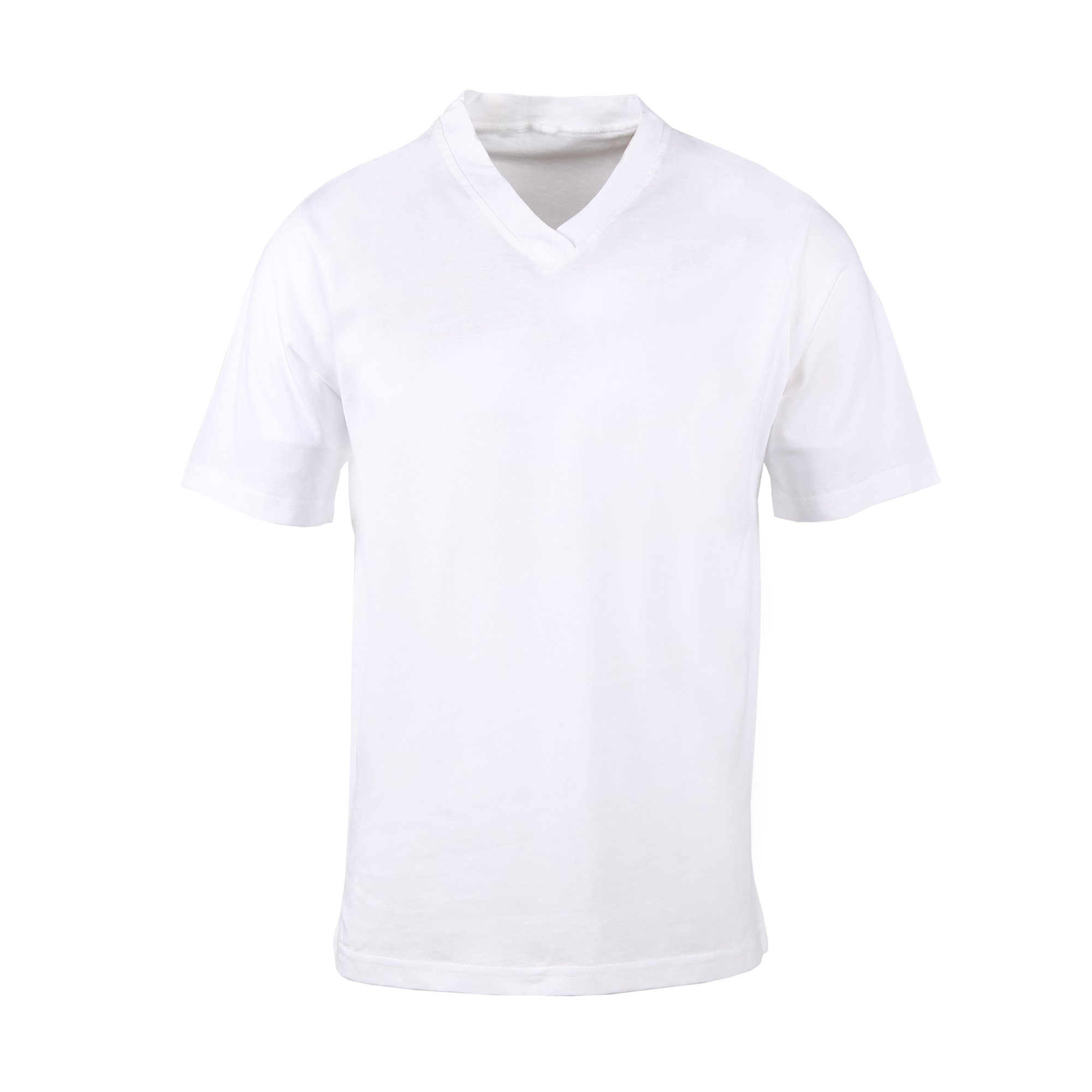 Beyaz V Yaka Kısa Kol T-Shirt