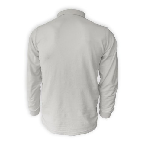 Beyaz Gömlek Yaka Uzun Kol T-shirt