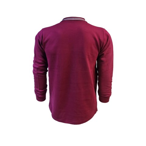 Çift Çizgili Polo Yaka Sweat Bordo