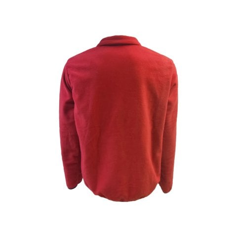 Kırmızı Polar Mont Cep Fermuar Detaylı