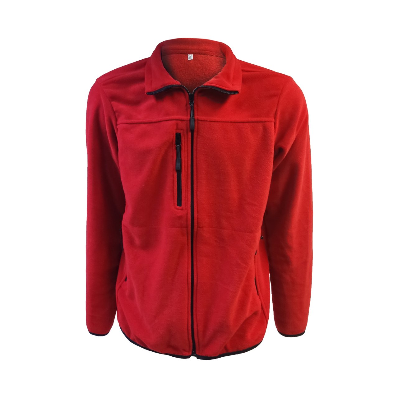 Kırmızı Polar Mont Cep Fermuar Detaylı