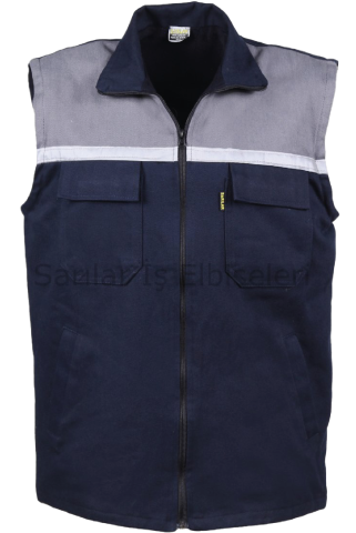 7/7 LACİVERT POLAR ELYAFLI  GRİ ROBALI YELEK