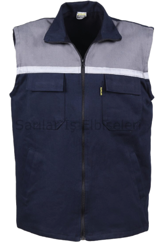 7/7 LACİVERT POLAR ELYAFLI  GRİ ROBALI YELEK