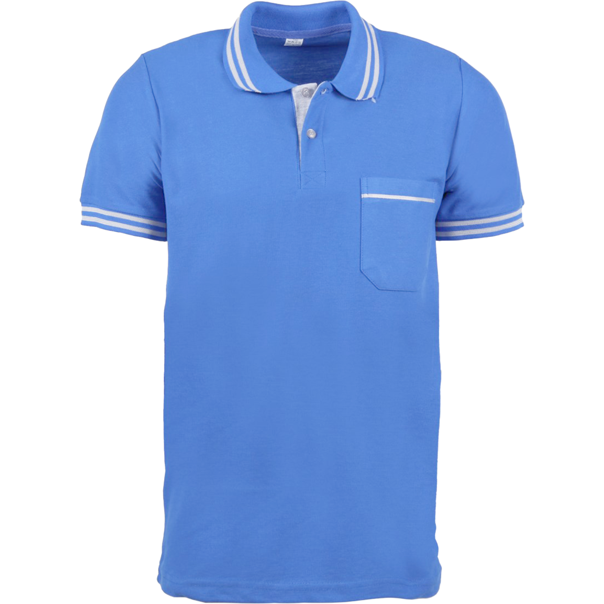 Açık Mavi Çift Çizgili Polo Yaka Tshirt