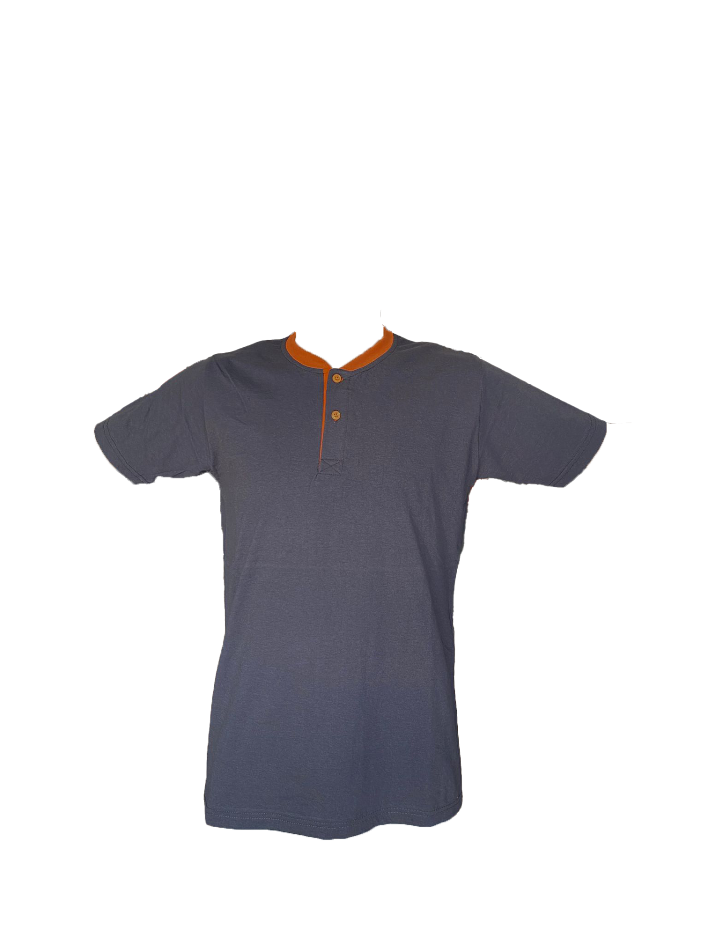 Turuncu İtalyan Yaka Füme T-shirt