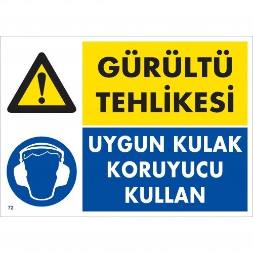 072 Gürültü Tehlikesi Uygun Koruyucu Kullan Dekota Levha 25X35 cm
