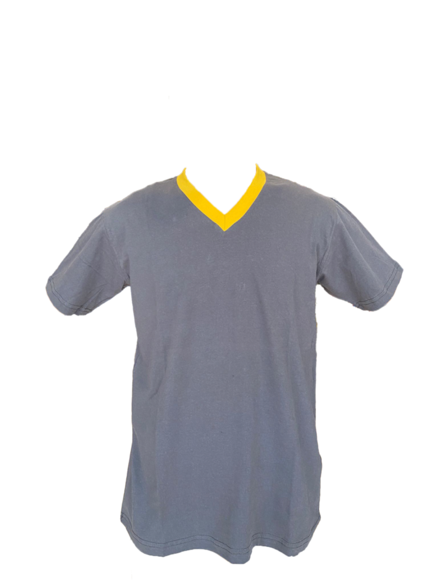 Sarı V Yaka Füme T-shirt