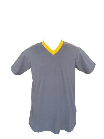 Sarı V Yaka Füme T-shirt
