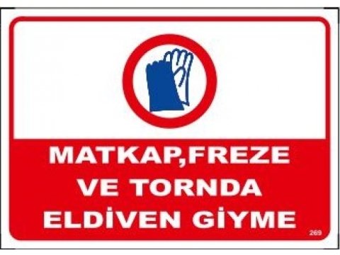 269 Matkap Freze ve Tornada Eldiven Giyme Levha 25X35 cm