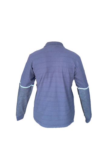 Polo Yaka Kot Takviyeli Lacivert T-shirt