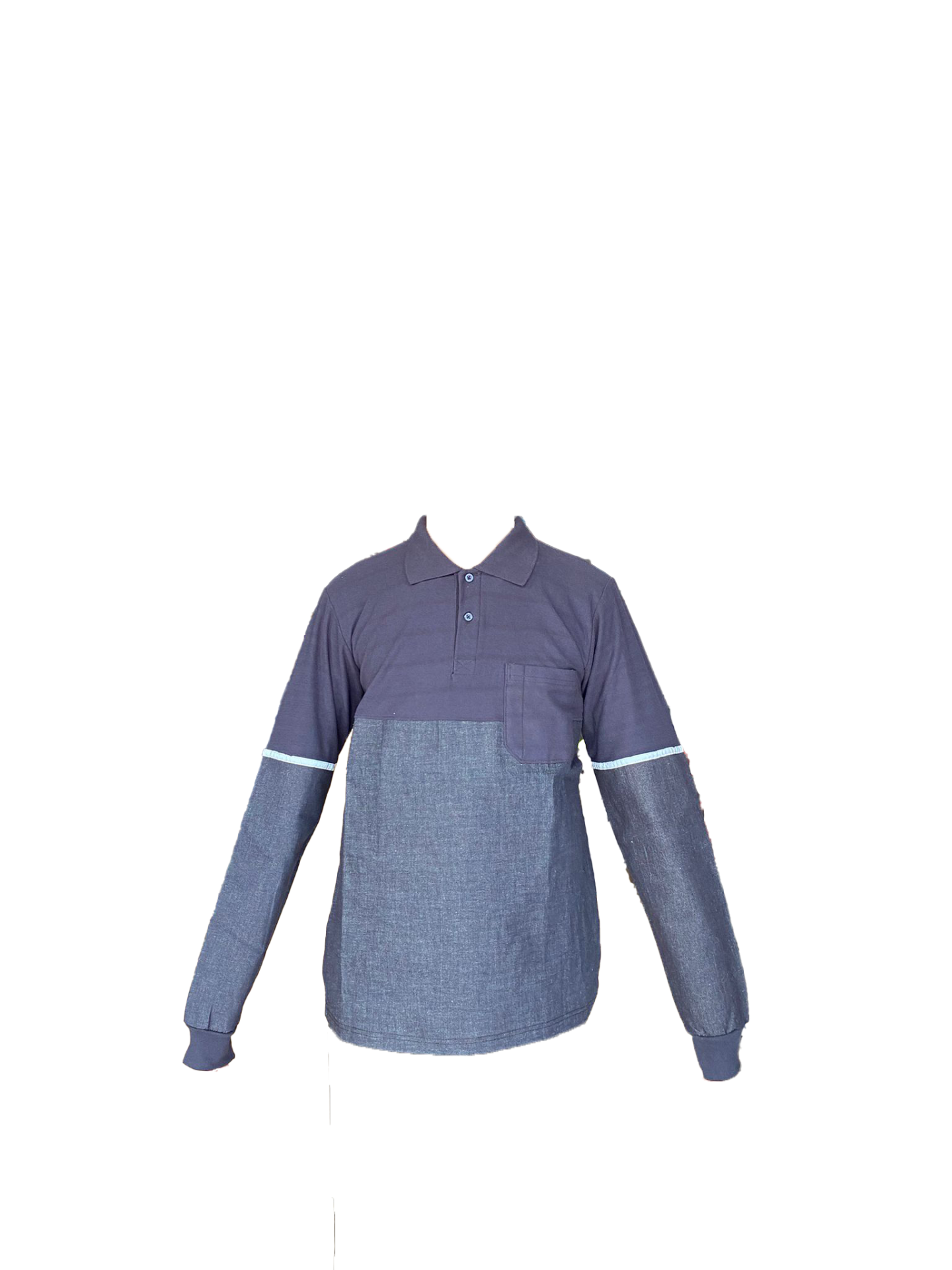 Lacivert Polo Yaka Kot Takviyeli T-shirt