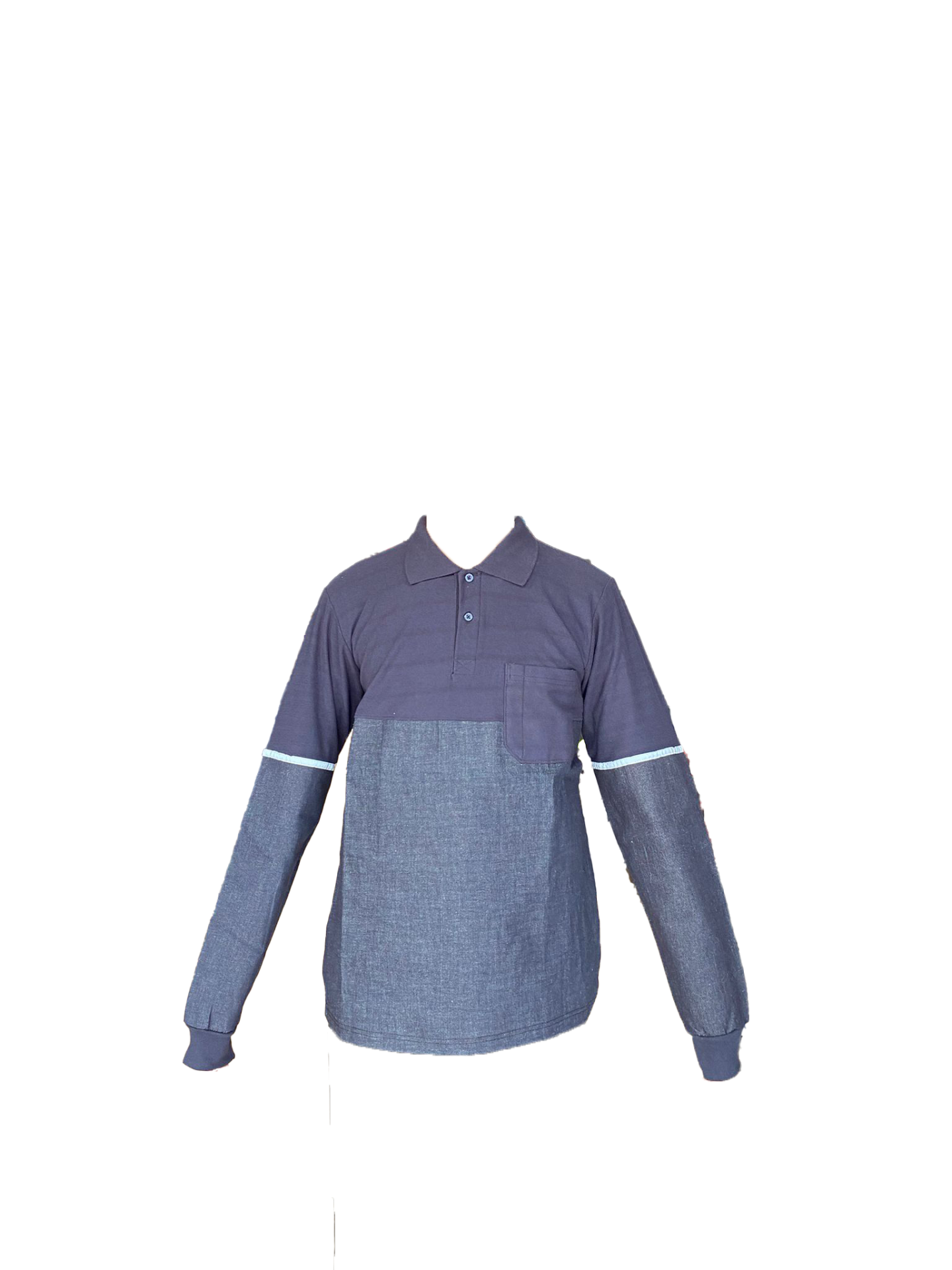 Polo Yaka Kot Takviyeli Lacivert T-shirt