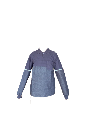 Polo Yaka Kot Takviyeli Lacivert T-shirt