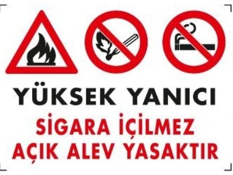 785 Yüksek Yanıcı Sigara İçilmez Levha 25X35 cm