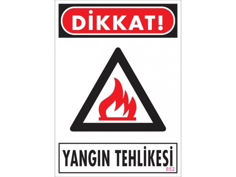 852 Yangın Tehlikesi Levha 25X35 cm