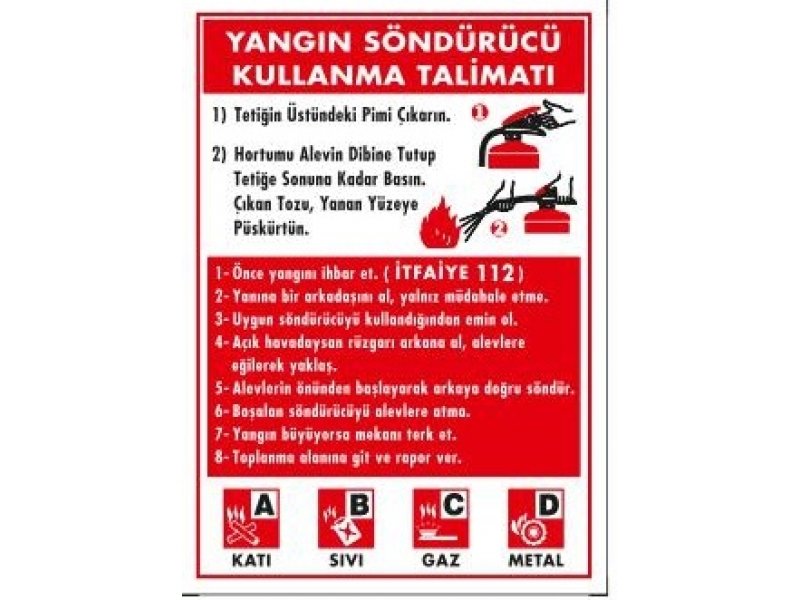 874 Yangın Söndürücü Kullanma Talimatı Levha 25X35 cm