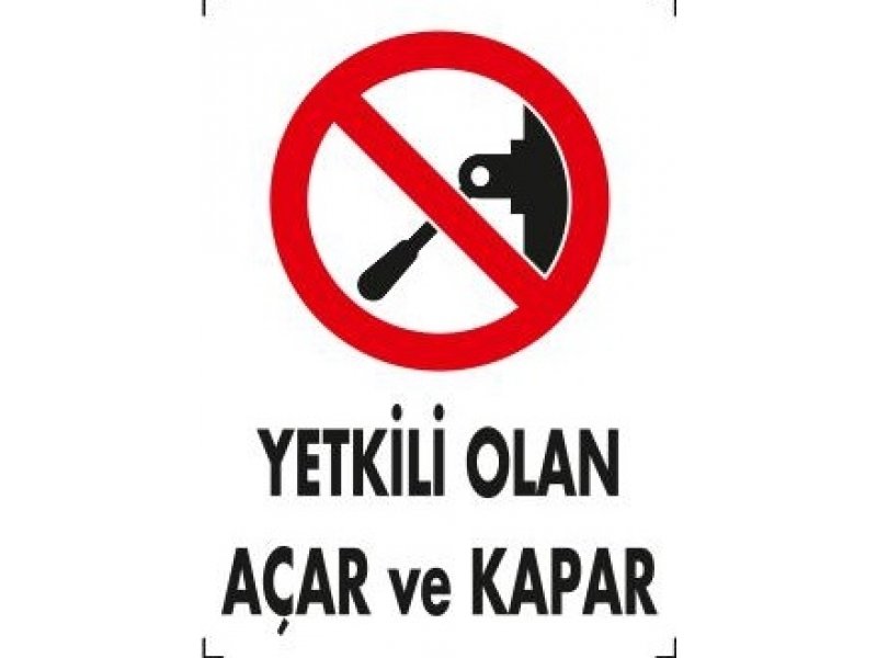 1103 Yetkili Olan Açar ve Kapar Levha 25X35 cm