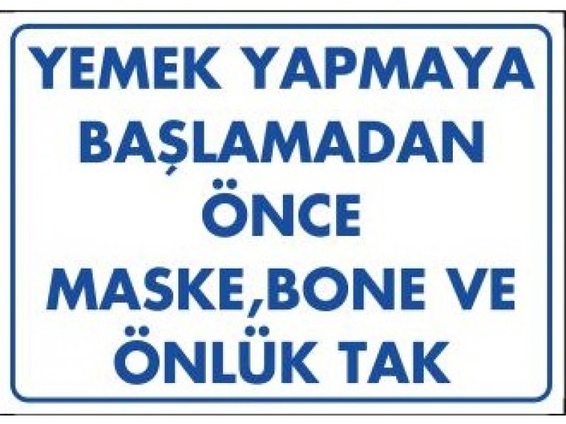 1267 Yemek Yapmaya Başlamadan Önce Bone Önlük Tak Levhası 25X35 cm