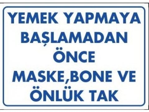 1267 Yemek Yapmaya Başlamadan Önce Bone Önlük Tak Levhası 25X35 cm