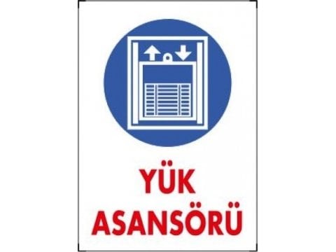 1308 Yük Asansörü Levhası 25X35 cm