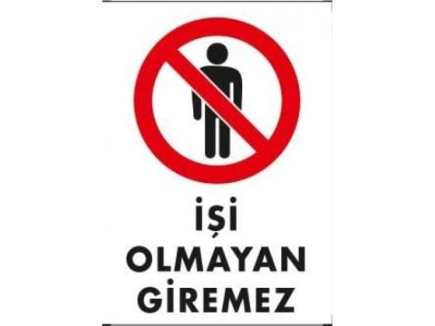 1495 İşi Olmayan Giremez Levhası 25X35 cm