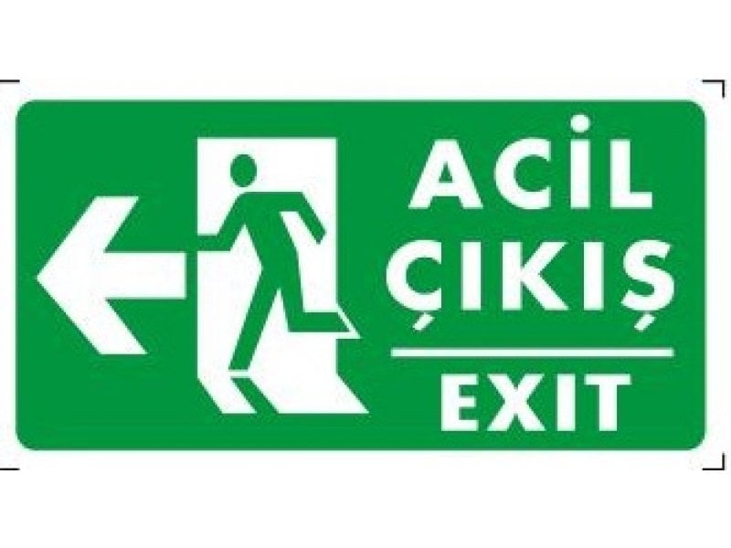941 Acil Çıkış Sol Fotolümenli Levha