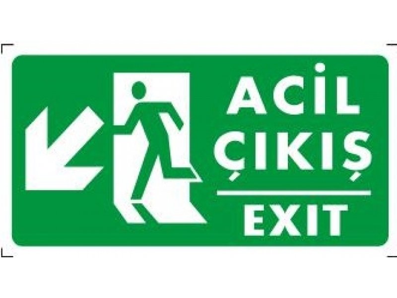 945 Acil Çıkış Sol Alt Fotolümenli Levha