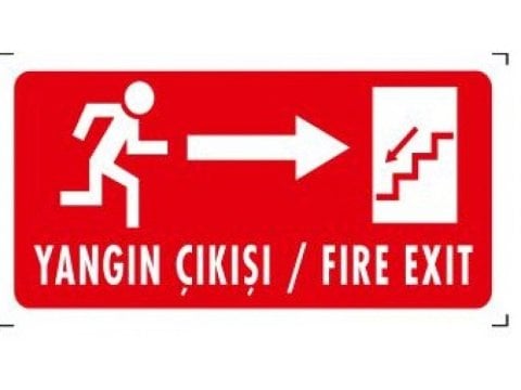 967 Yangın Çıkışı Sağ Merdiven Aşağı Fotolümenli Levha