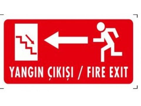 968 Yangın Çıkışı Sol Merdiven Aşağı Fotolümenli Levha