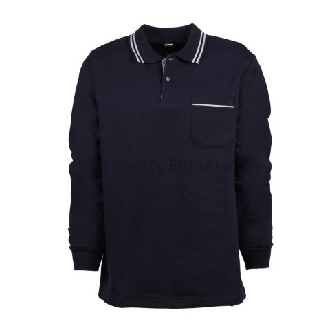 Polo Yaka Lacivert Sweat