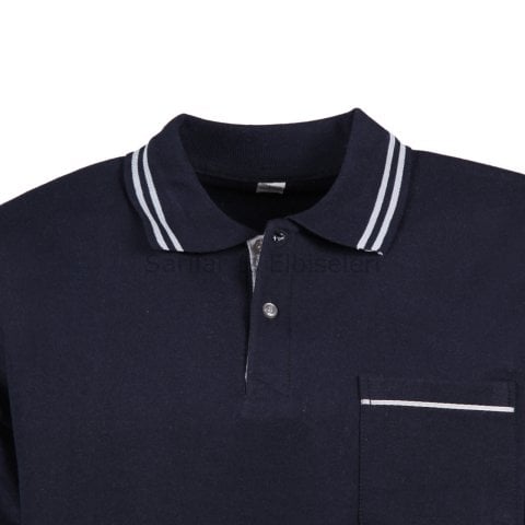 Polo Yaka Lacivert Sweat