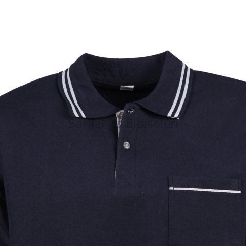 Polo Yaka Lacivert Sweat