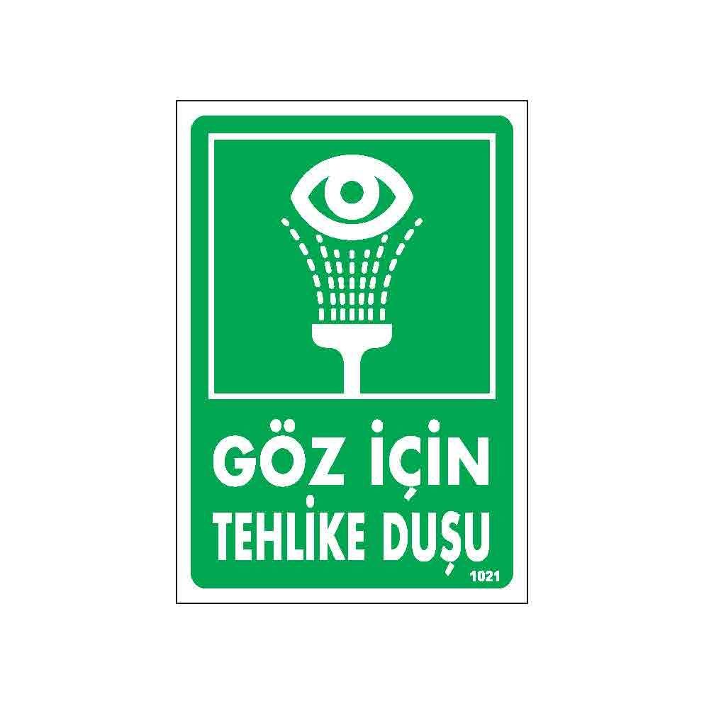 1021 Göz için Tehlike Duşu Dekote Levha 12X25 cm