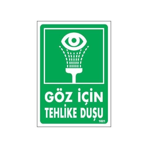 1021 Göz için Tehlike Duşu Dekote Levha 12X25 cm
