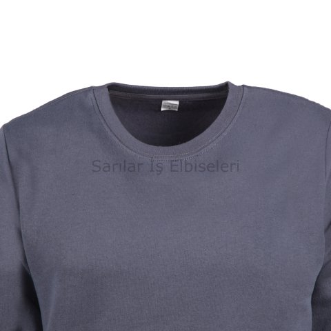 2 İP Sıfır Yaka Füme Sweat