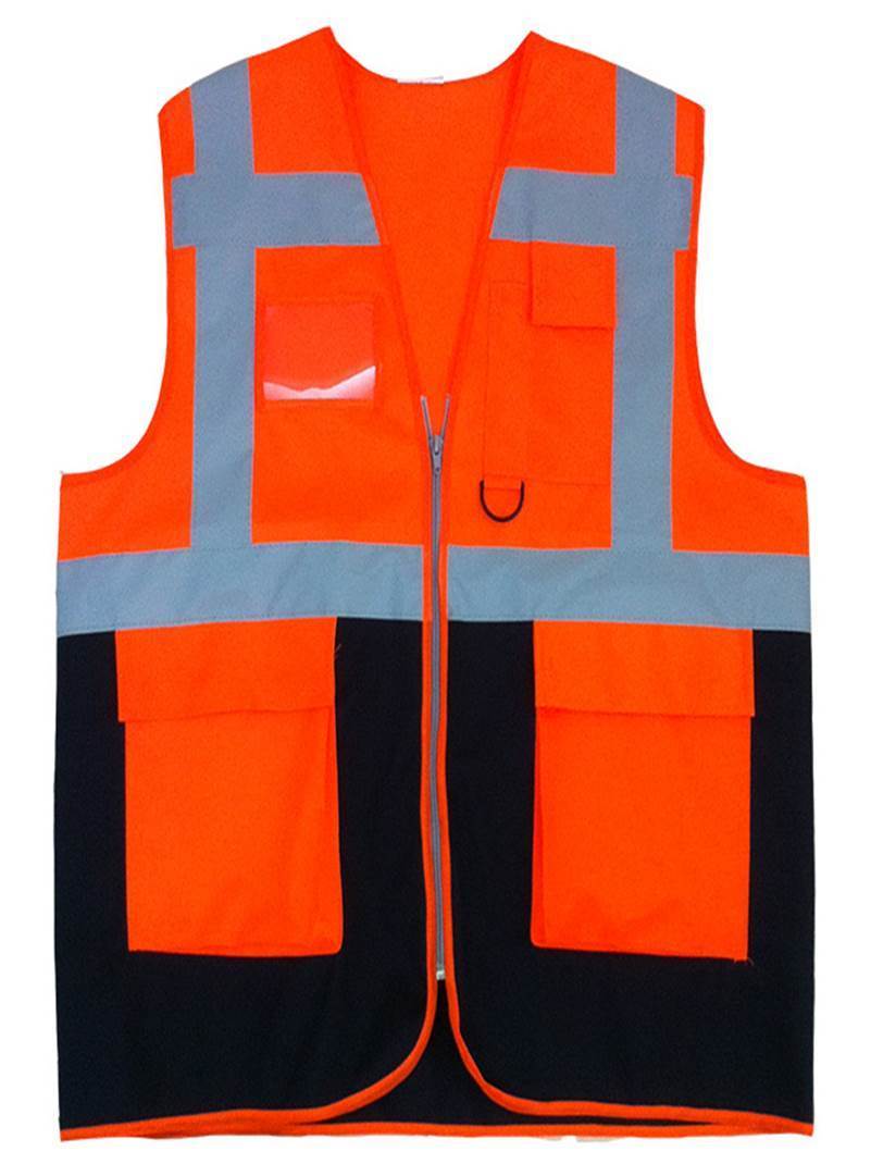 Reflektörlü İkaz Yeleği Mühendis Tip Turuncu - Lacivert