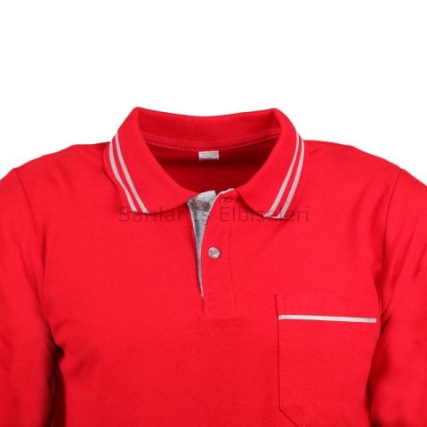 Kırmızı Polo Yaka Sweat