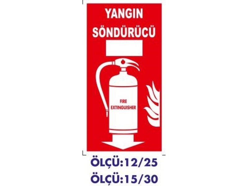976 Yangın Söndürücü  Fotolümenli Levha 12X25 cm