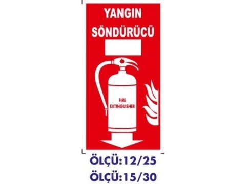 976 Yangın Söndürücü  Fotolümenli Levha 12X25 cm