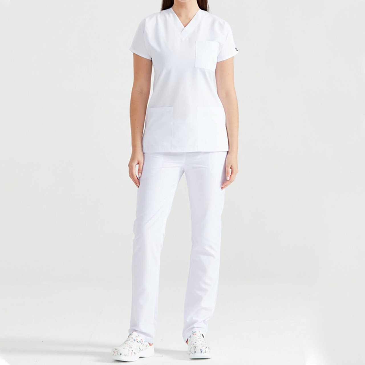 Dr. Greys Modeli Beyaz Bayan Alpaka Forma Takım