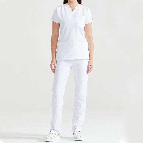 Dr. Greys Modeli Beyaz Bayan Alpaka Forma Takım