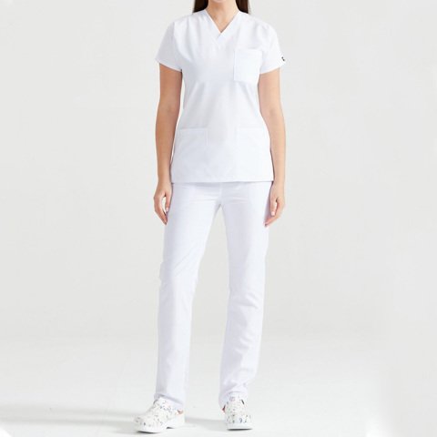 Dr. Greys Modeli Beyaz Bayan Alpaka Forma Takım