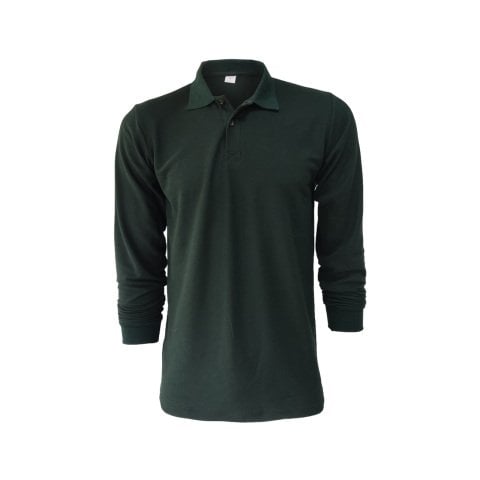 Yeşil Uzun Kol  Polo Yaka T-shirt