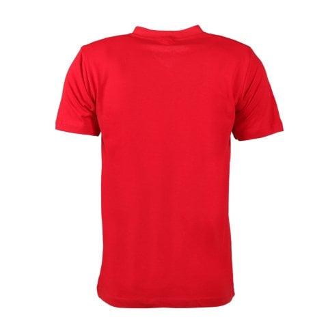 V Yaka Kısa Kol Kırmızı T-Shirt
