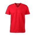 Kırmızı V Yaka Kısa Kol T-Shirt KIRMIZI - XL