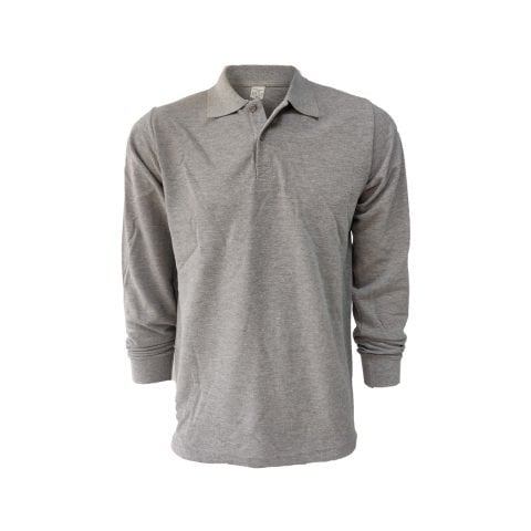 Gri Uzun Kol  Polo Yaka T-shirt