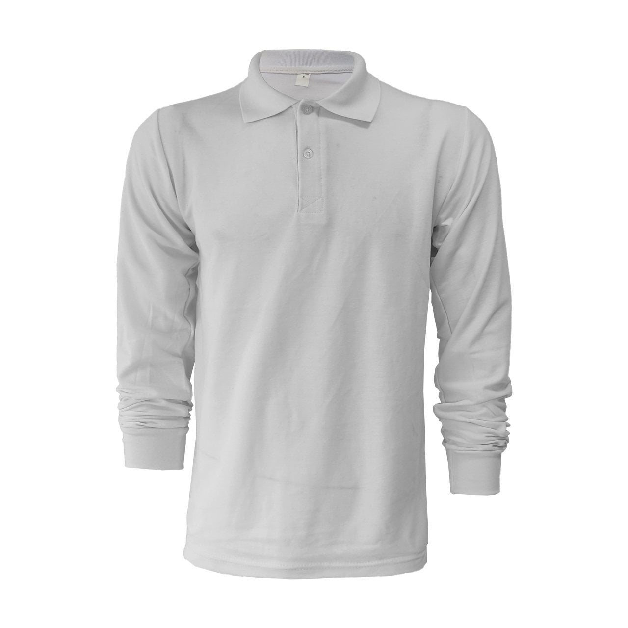 Beyaz Uzun Kol Polo Yaka T-shirt