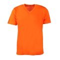 Turuncu V Yaka Kısa Kol T-Shirt TURUNCU - S
