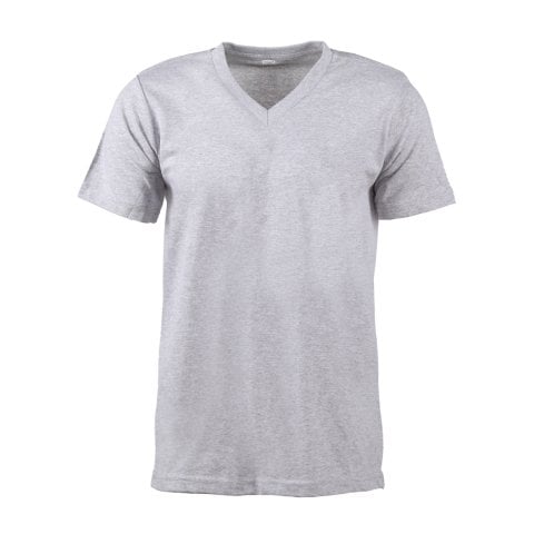V Yaka Kısa Kol M. Gri T-Shirt