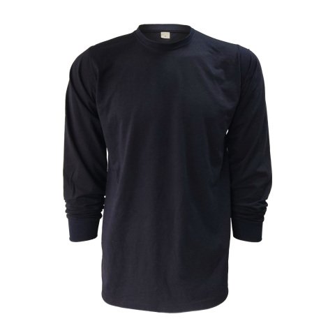 Lacivert Sıfır Yaka Uzun Kol T-Shirt